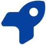 Blue Rocket Icon